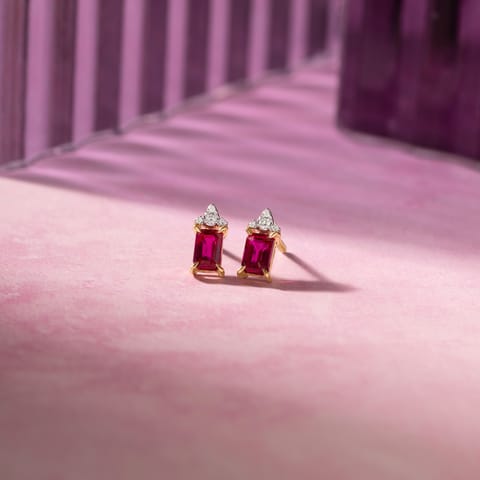 Micro Gleam 9KT Gemstone Stud Earrings