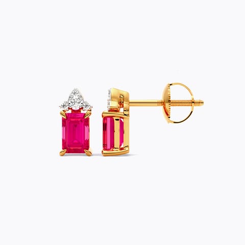 Micro Gleam 9KT Gemstone Stud Earrings