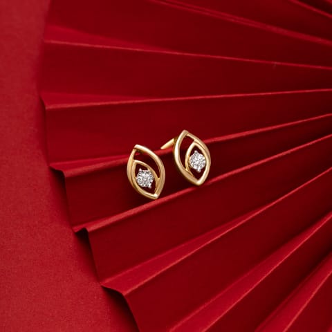 Mini Petal 9KT Diamond Stud Earrings