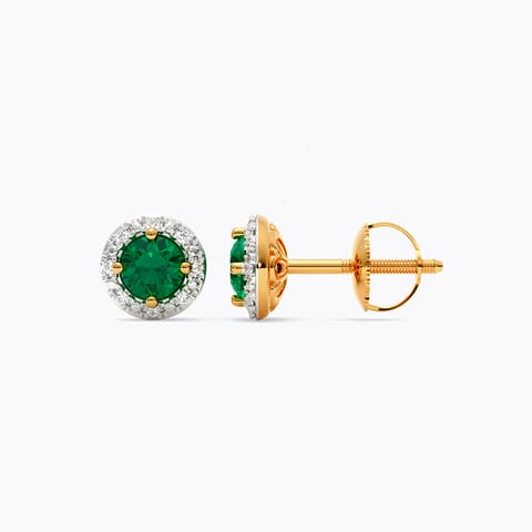 Classic Halo 9KT Gemstone Stud Earrings