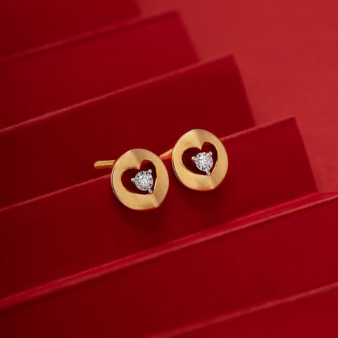 Looping Glint 9KT Diamond Stud Earrings