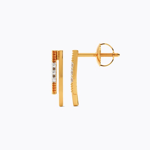 Shining Lines 9KT Diamond Stud Earrings