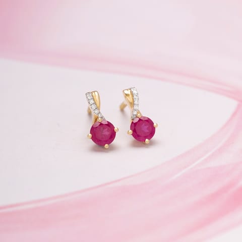 Twisted Orb 9KT Gemstone Stud Earrings