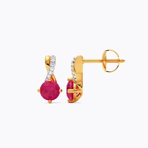 Twisted Orb 9KT Gemstone Stud Earrings