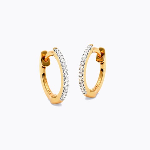 Classic Essentials 9KT Diamond Hoop Earrings
