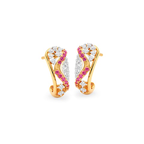 Twinkle Berry Gemstone Hoop Earrings