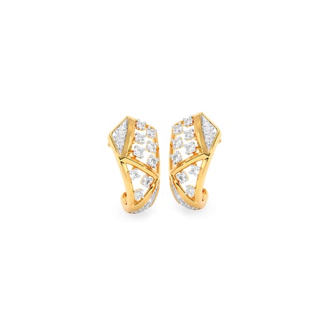 Dazzling Ziggle Diamond Hoop Earrings