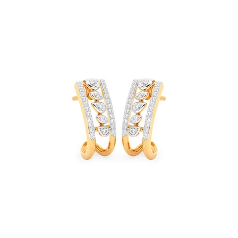 Linear Cascade Diamond Hoop Earrings Linear Cascade Diamond Hoop Earrings