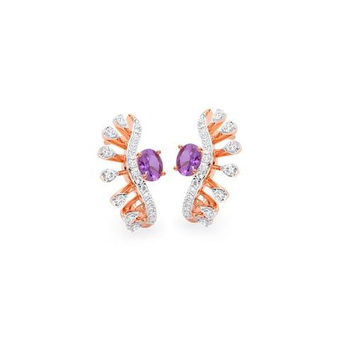 Purple Reverie Gemstone Hoop Earrings