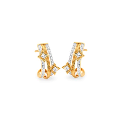 Intricate Glam Diamond Hoop Earrings
