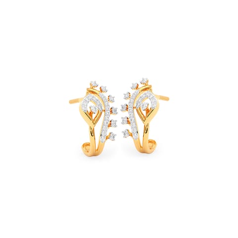 Serenity Curve Diamond Hoop Earrings Serenity Curve Diamond Hoop Earrings