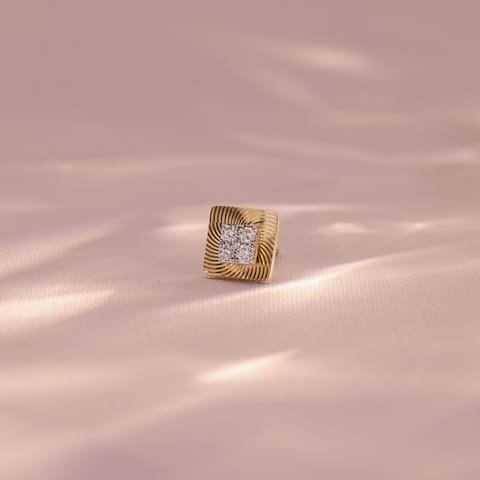 Guilloche Frame Diamond Stud for Men