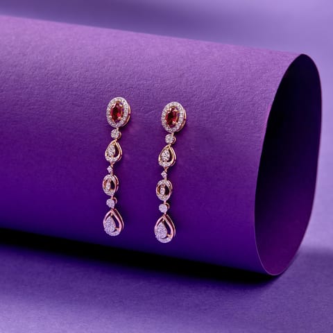 Serene Trail Diamond Drop Earrings