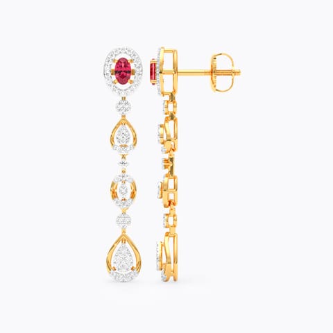 Serene Trail Diamond Drop Earrings