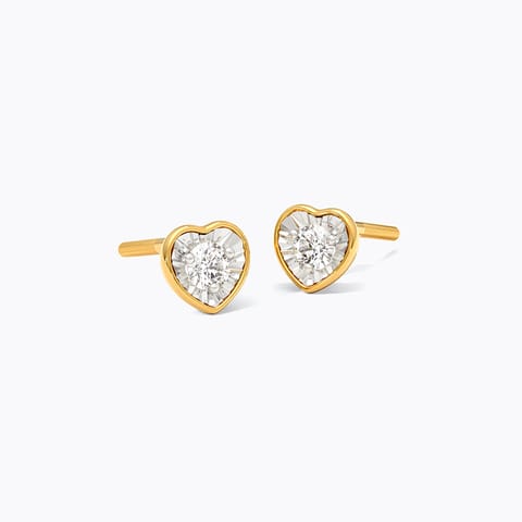 Flare Heart Diamond Stud Earrings