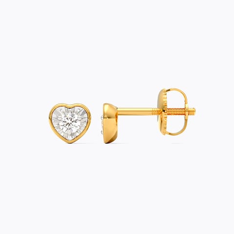 Flare Heart Diamond Stud Earrings
