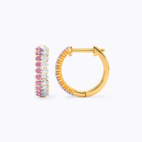 Pink Eternity Gemstone Hoop Earrings
