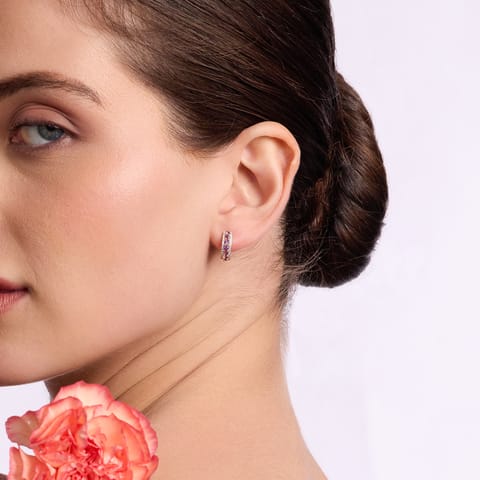 Purple Allure Gemstone Hoop Earrings Purple Allure Gemstone Hoop Earrings