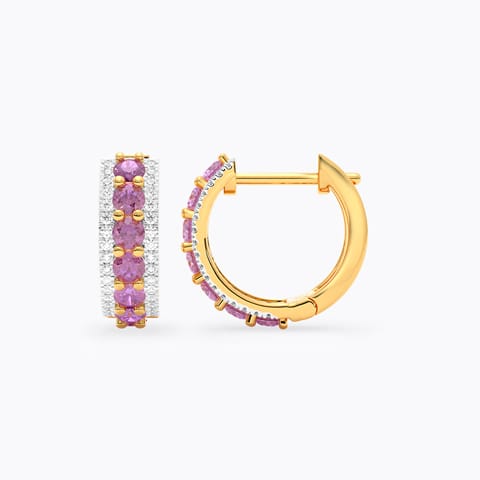Purple Allure Gemstone Hoop Earrings