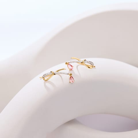 Purple Knot Gemstone Ear Cuffs