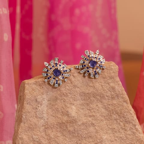 Bandhani Luxe Gemstone Stud Earrings