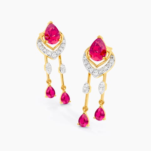 Alluring Ruby Gemstone Drop Earrings Alluring Ruby Gemstone Drop Earrings