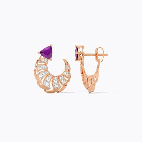 Purple Ruffles Gemstone Stud Earrings Purple Ruffles Gemstone Stud Earrings