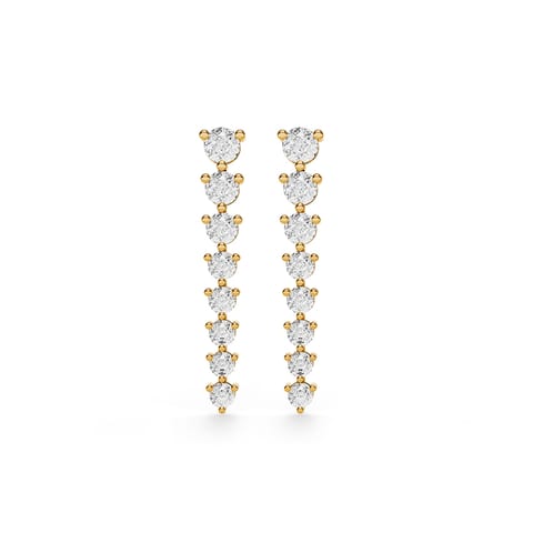 Linear Grace 73 Cuts Diamond Stud Earrings Linear Grace 73 Cuts Diamond Stud Earrings