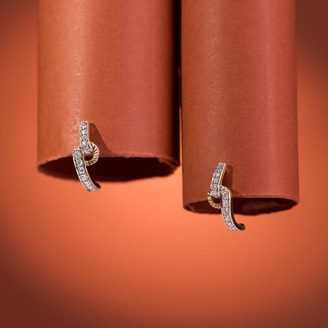 Linked Spark Diamond Hoop Earrings