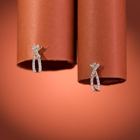 Entwined Shine Diamond Hoop Earrings Entwined Shine Diamond Hoop Earrings