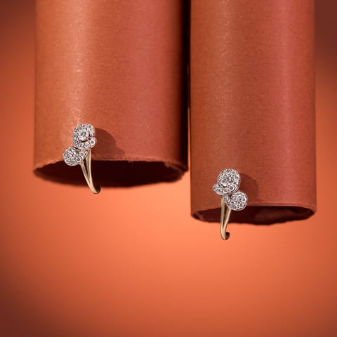 Swirling Gleam Diamond Hoop Earrings Swirling Gleam Diamond Hoop Earrings