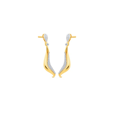 Swift Arc Diamond Drop Earrings