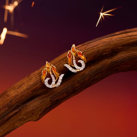 Eternal Blaze Diamond Stud Earrings