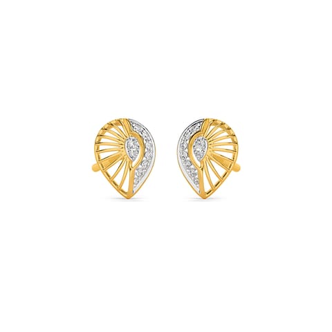 Pear Trellis Diamond Stud Earrings