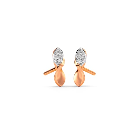 Wave Leaf Diamond Stud Earrings Wave Leaf Diamond Stud Earrings