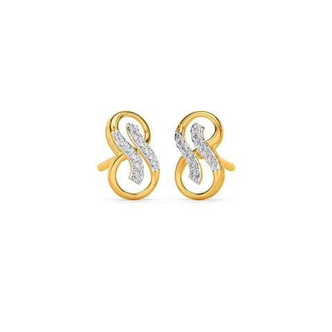 Sparkling Curve Diamond Stud Earrings Sparkling Curve Diamond Stud Earrings