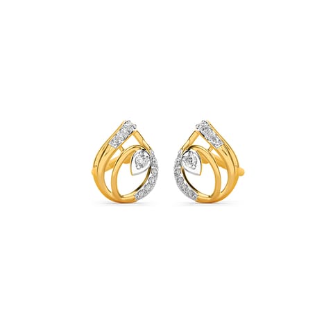 Gleaming Teardrop Diamond Stud Earrings