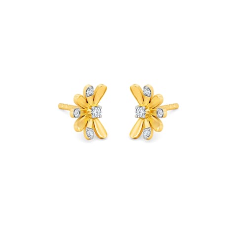 Semi Florid Diamond Stud Earrings Semi Florid Diamond Stud Earrings