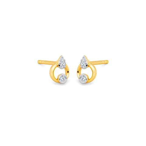 Minimal Orb Diamond Stud Earrings
