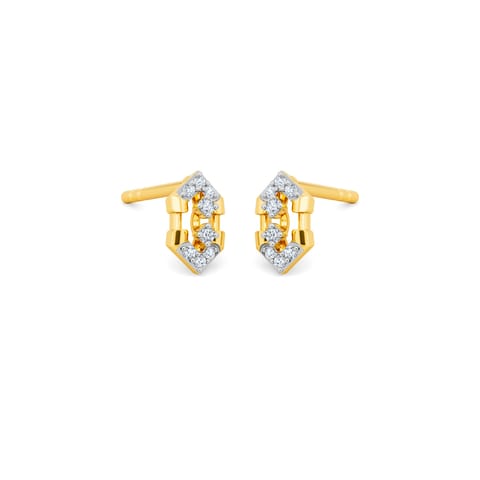 Hexagon Glint Diamond Stud Earrings Hexagon Glint Diamond Stud Earrings