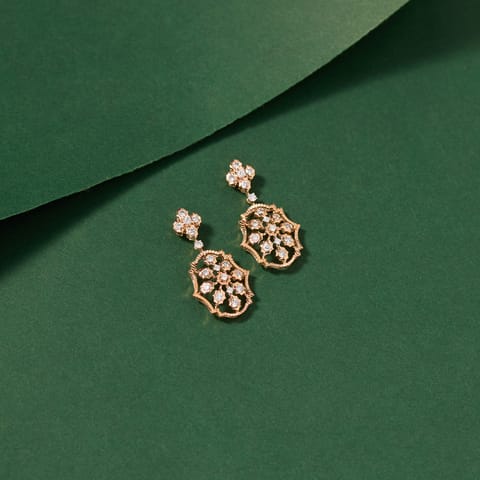 Sparkling Ovate Diamond Drop Earrings