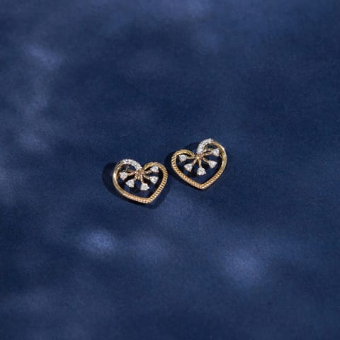 Heart Flare Diamond Stud Earrings