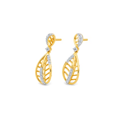 Gleaming Leaf Diamond Drop Earrings Gleaming Leaf Diamond Drop Earrings