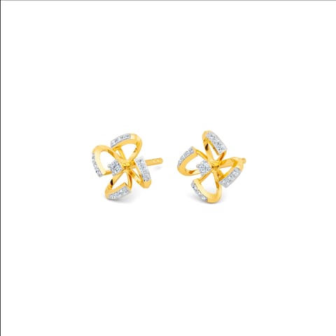 Four Petaled Diamond Stud Earrings Four Petaled Diamond Stud Earrings