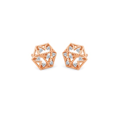 Hexagon Spark Diamond Stud Earrings Hexagon Spark Diamond Stud Earrings