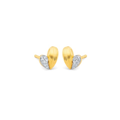 Heart Glint 9KT Diamond Stud Earrings Heart Glint 9KT Diamond Stud Earrings