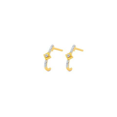 Minimal Glint 9KT Diamond Hoop Earrings Minimal Glint 9KT Diamond Hoop Earrings