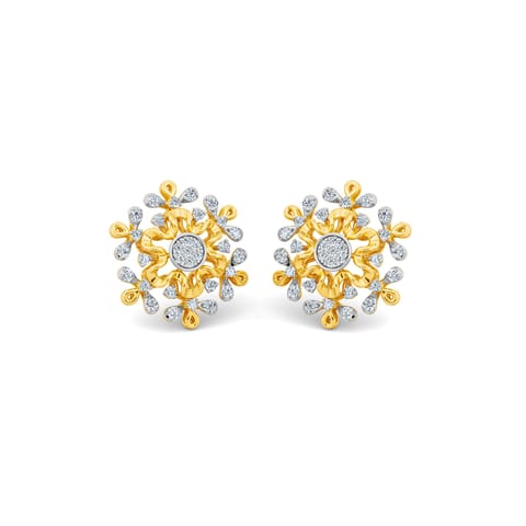 Floral Rosette Diamond Stud Earrings Floral Rosette Diamond Stud Earrings