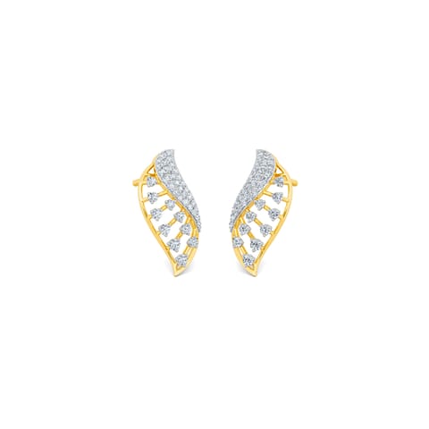 Mesh Petal Diamond Stud Earrings