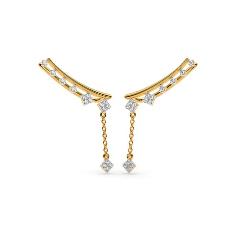 Swaying Square Diamond Ear Cuffs
